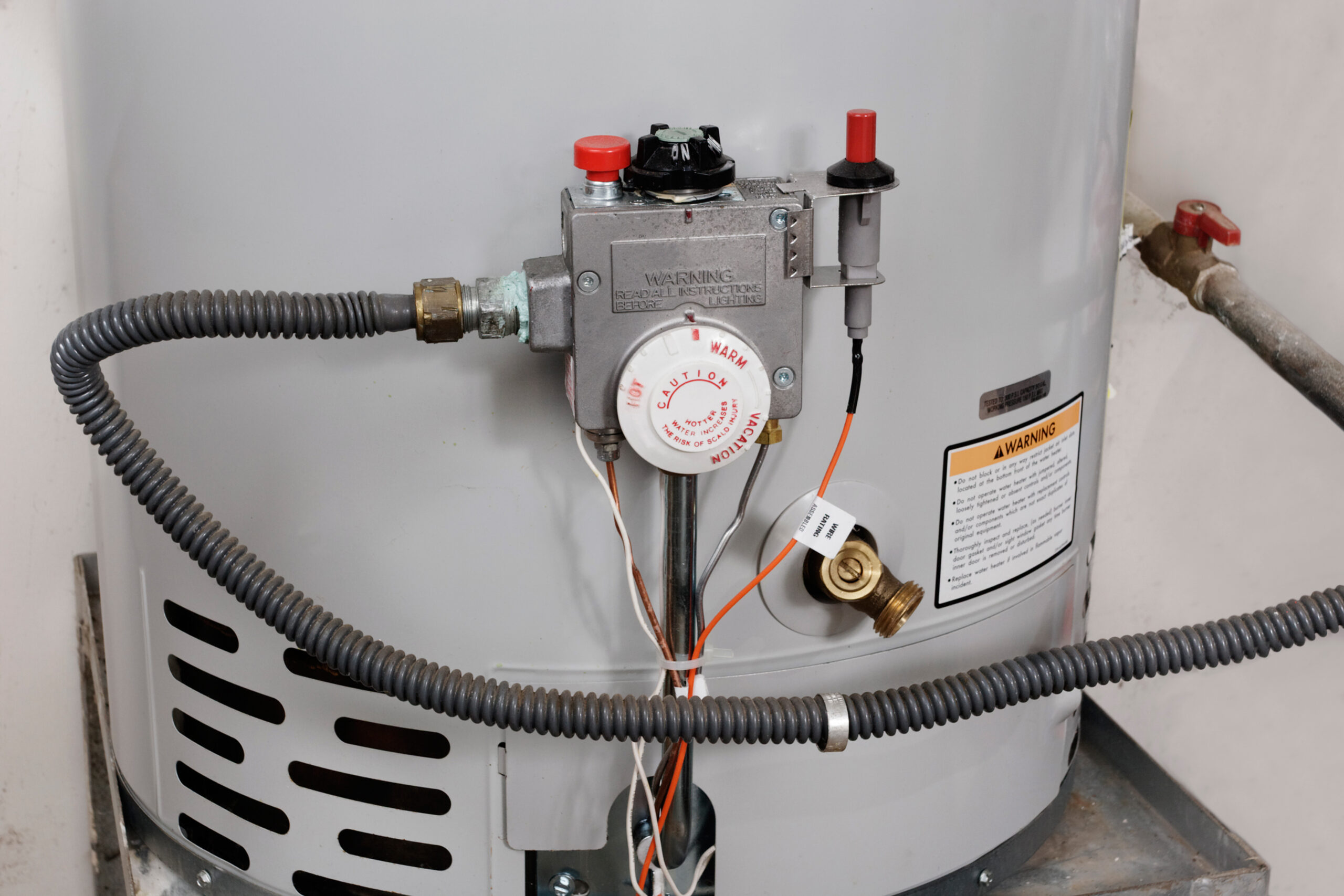 Water temperature controls on a water heater